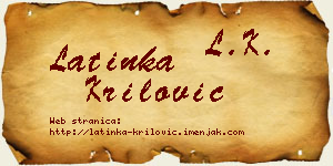 Latinka Krilović vizit kartica